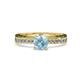 4 - Gwen Aquamarine and Diamond Euro Shank Engagement Ring 