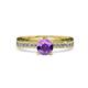 4 - Gwen Amethyst and Diamond Euro Shank Engagement Ring 