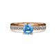 4 - Gwen Blue Topaz and Diamond Euro Shank Engagement Ring 