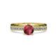 4 - Gwen Rhodolite Garnet and Diamond Euro Shank Engagement Ring 