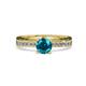 4 - Gwen London Blue Topaz and Diamond Euro Shank Engagement Ring 