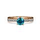 4 - Gwen London Blue Topaz and Diamond Euro Shank Engagement Ring 