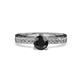 4 - Gwen Black and White Diamond Euro Shank Engagement Ring 