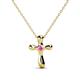 1 - Edena Petite Pink Sapphire Cross Pendant 