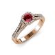 2 - Roial Ruby and Diamond Halo Engagement Ring 