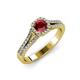 2 - Roial Ruby and Diamond Halo Engagement Ring 