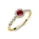 3 - Fiore Ruby and Diamond Halo Engagement Ring 