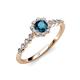 3 - Fiore Blue and White Diamond Halo Engagement Ring 