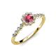 3 - Fiore Rhodolite Garnet and Diamond Halo Engagement Ring 