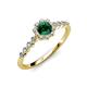 3 - Fiore Emerald and Diamond Halo Engagement Ring 