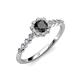 3 - Fiore Black and White Diamond Halo Engagement Ring 
