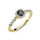 3 - Fiore Black and White Diamond Halo Engagement Ring 