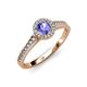 3 - Arael Tanzanite and Diamond Halo Engagement Ring 