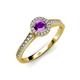 3 - Arael Amethyst and Diamond Halo Engagement Ring 