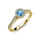 3 - Arael Blue Topaz and Diamond Halo Engagement Ring 