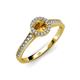 3 - Arael Citrine and Diamond Halo Engagement Ring 