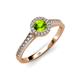 3 - Arael Peridot and Diamond Halo Engagement Ring 