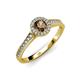 3 - Arael Smoky Quartz and Diamond Halo Engagement Ring 