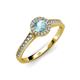 3 - Arael Aquamarine and Diamond Halo Engagement Ring 
