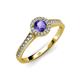 3 - Arael Iolite and Diamond Halo Engagement Ring 