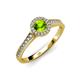 3 - Arael Peridot and Diamond Halo Engagement Ring 