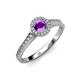 3 - Arael Amethyst and Diamond Halo Engagement Ring 