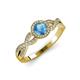 3 - Alita Blue Topaz and Diamond Halo Engagement Ring 