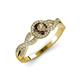 3 - Alita Smoky Quartz and Diamond Halo Engagement Ring 