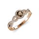 3 - Alita Smoky Quartz and Diamond Halo Engagement Ring 