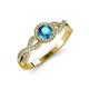 3 - Alita London Blue Topaz and Diamond Halo Engagement Ring 