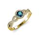 3 - Alita Blue and White Diamond Halo Engagement Ring 