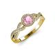 3 - Alita Pink Tourmaline and Diamond Halo Engagement Ring 