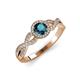 3 - Alita Blue and White Diamond Halo Engagement Ring 