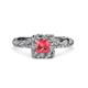 2 - Allene Signature Princess Cut Halo Engagement Ring 