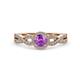 4 - Alita Amethyst and Diamond Halo Engagement Ring 