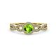 4 - Alita Peridot and Diamond Halo Engagement Ring 