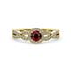4 - Alita Red Garnet and Diamond Halo Engagement Ring 