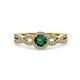 4 - Alita Emerald and Diamond Halo Engagement Ring 