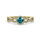 4 - Alita London Blue Topaz and Diamond Halo Engagement Ring 