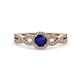 4 - Alita Blue Sapphire and Diamond Halo Engagement Ring 