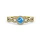 4 - Alita Blue Topaz and Diamond Halo Engagement Ring 