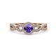4 - Alita Iolite and Diamond Halo Engagement Ring 
