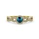 4 - Alita Blue and White Diamond Halo Engagement Ring 