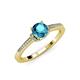 3 - Enlai London Blue Topaz and Diamond Engagement Ring 