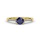 4 - Enlai Blue Sapphire and Diamond Engagement Ring 