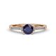 4 - Enlai Blue Sapphire and Diamond Engagement Ring 