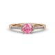 4 - Enlai Pink Tourmaline and Diamond Engagement Ring 