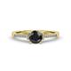 4 - Enlai Black and White Diamond Engagement Ring 