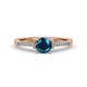 4 - Enlai Blue and White Diamond Engagement Ring 