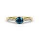 4 - Enlai Blue and White Diamond Engagement Ring 